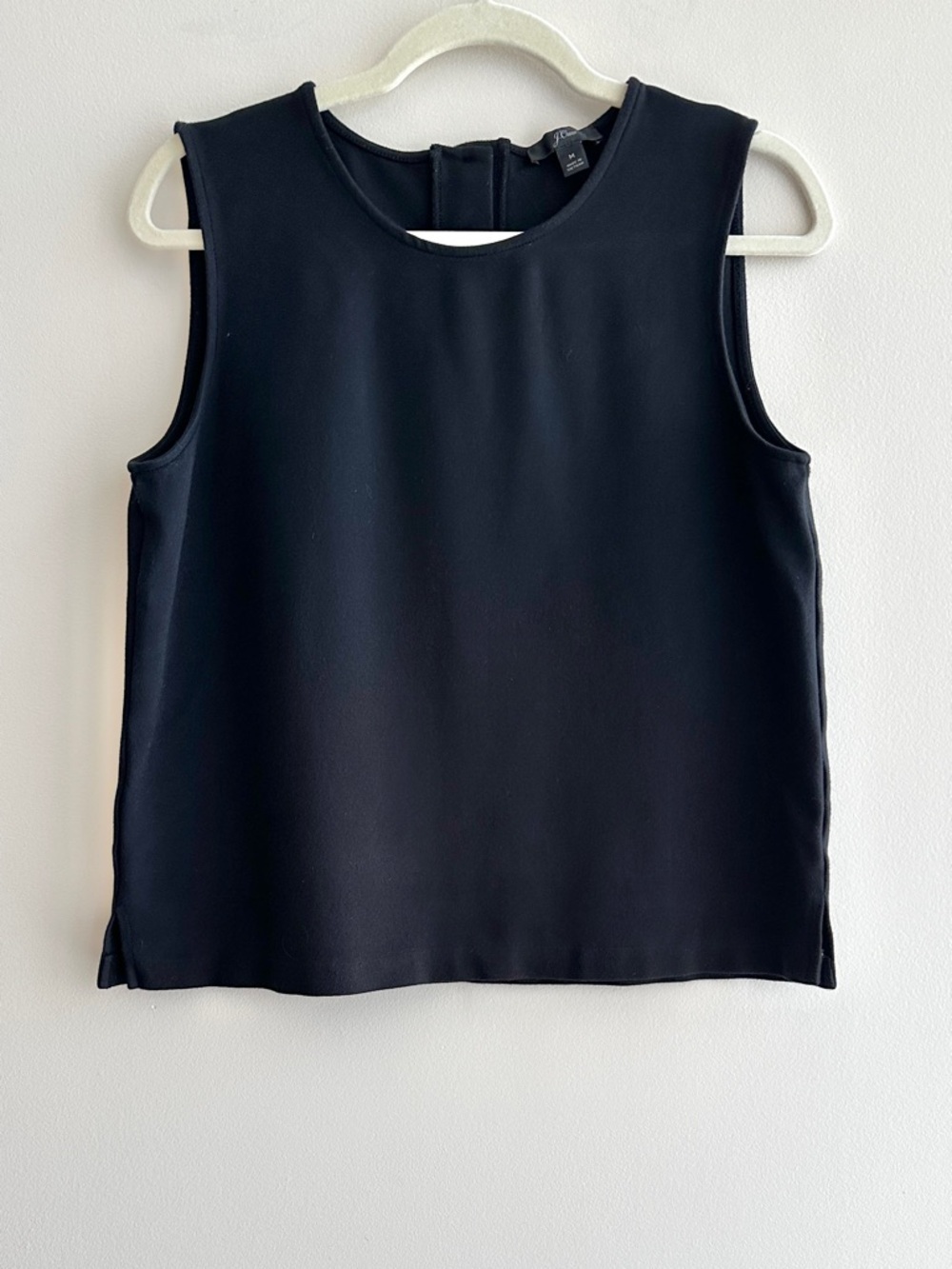 J. Crew Black Boxy Tank Top Rhinestone Buttons, Medium, Business Casual Preppy